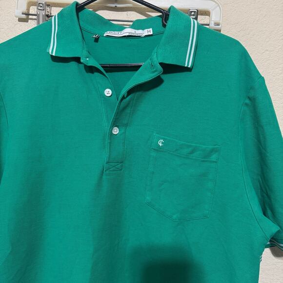 Criquet Polo Shirt Mens Large Kelly Green Short Sleeve Pima Cotton Golf Stretch - Picture 2 of 7